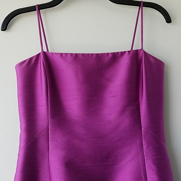 Vintage '90s Purple Silk Dress and Cotton Cardigan - Picture 2 of 8